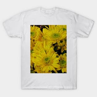 glowing daisy flower fantasy in yellow gold T-Shirt